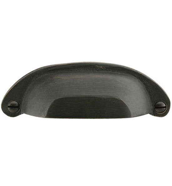 ##Antique Hardware## 4 5/8 Inch (4 Inch c-c) Sandcast Bronze Ranch Bin Pull