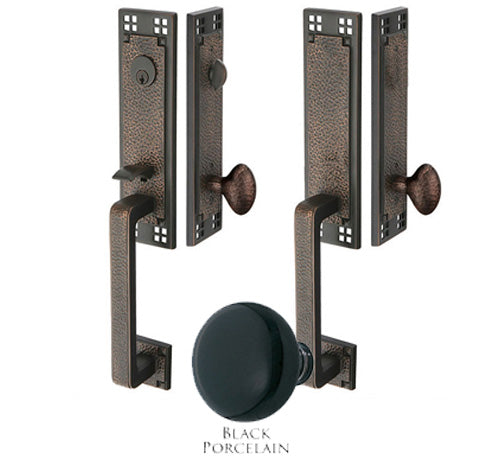 Antique Hardware Arts & Crafts Style Tubular Latch Double Door Entryway Set ENTRYWAY