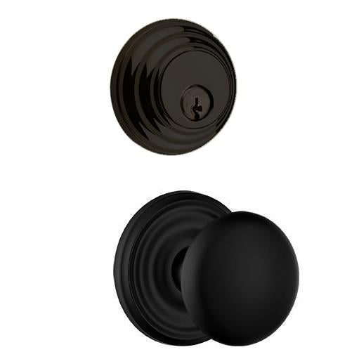 ##Antique Hardware## Emtek Regular Low Profile Entryway Set with Providence Round Brass Knob (Several Finishes Available)