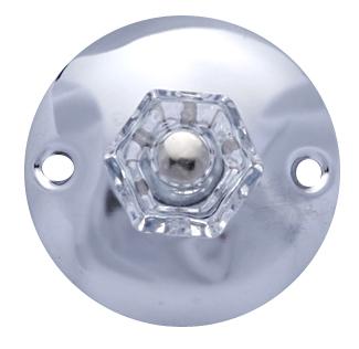 Antique Hardware Art Deco Style Polished Chrome and Clear Glass Robe Hook ROBE-HOOK