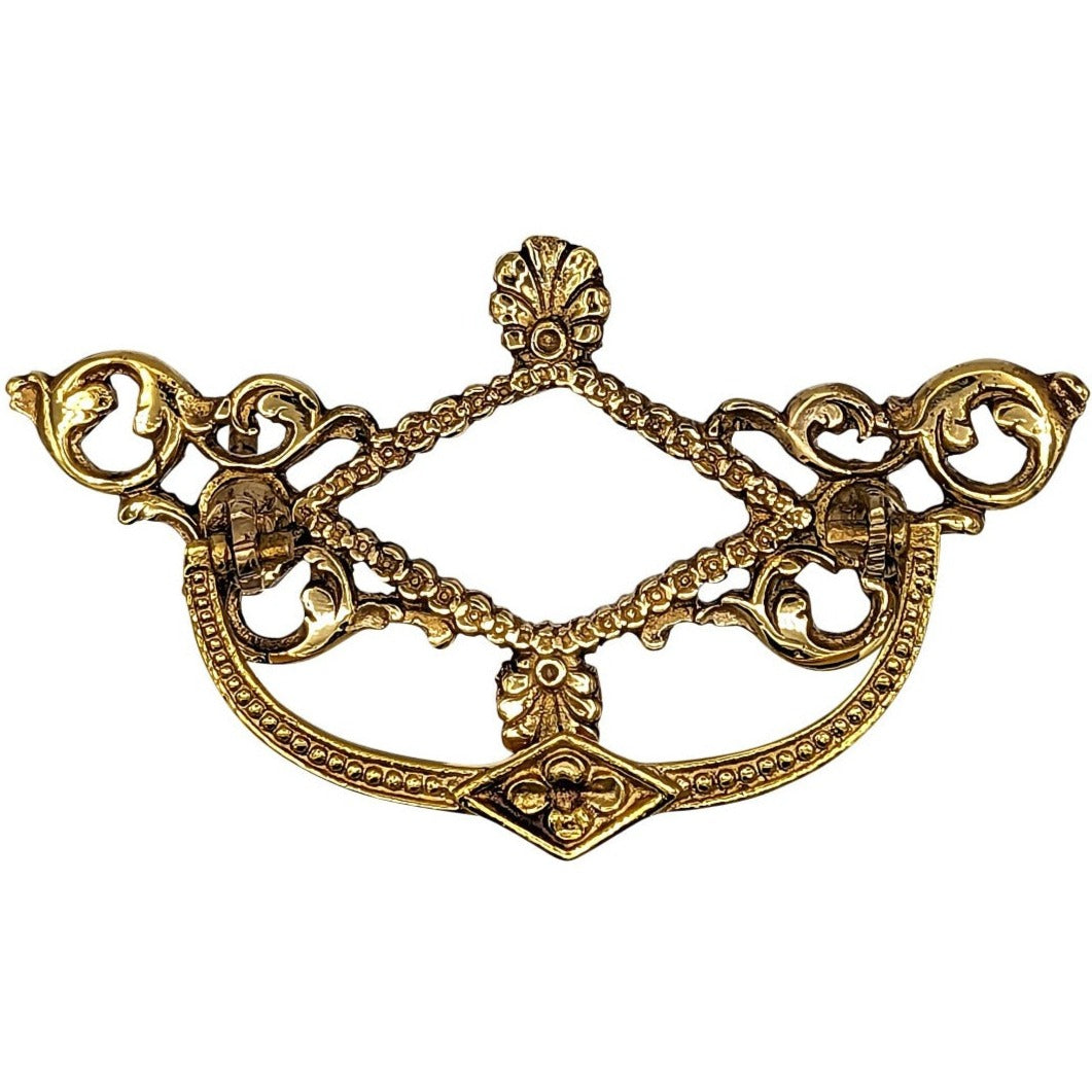 Antique Hardware 5 1/5 Inch Solid Brass Victorian Beaded Bail Pull BAIL PULL