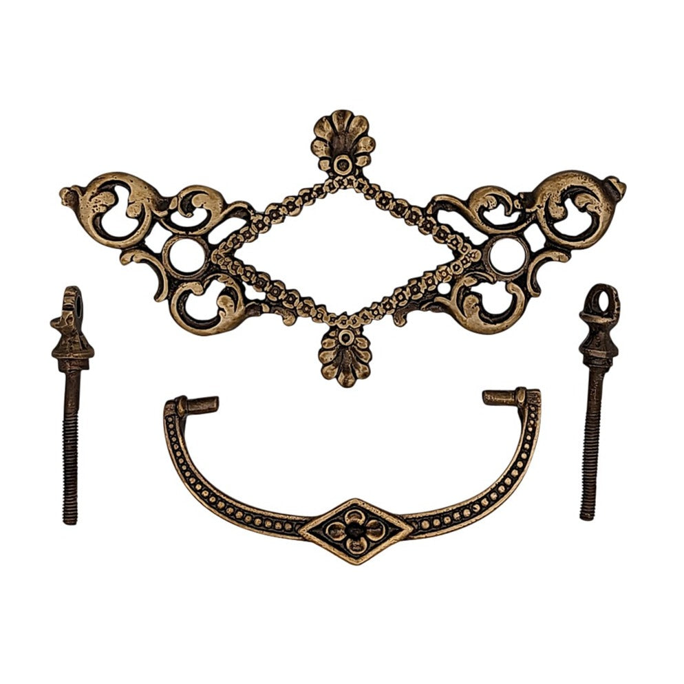 Antique Hardware 5 1/5 Inch Solid Brass Victorian Beaded Bail Pull BAIL PULL