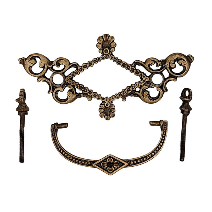 Antique Hardware 5 1/5 Inch Solid Brass Victorian Beaded Bail Pull BAIL PULL