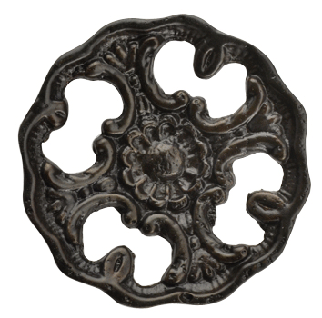 ##Antique Hardware## 1 1/2 Inch Solid Brass Baroque / Rococo Ornate Floral Knob (Several Finishes Available)
