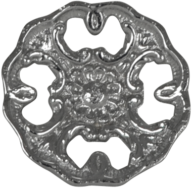 ##Antique Hardware## 1 1/2 Inch Solid Brass Baroque / Rococo Ornate Floral Knob (Polished Chrome)