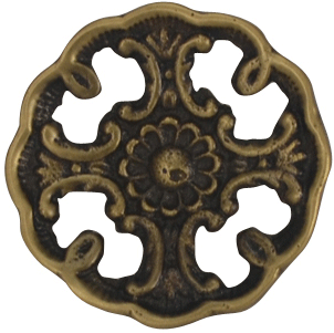 ##Antique Hardware## 1 1/2 Inch Solid Brass Baroque / Rococo Ornate Floral Knob (Several Finishes Available)