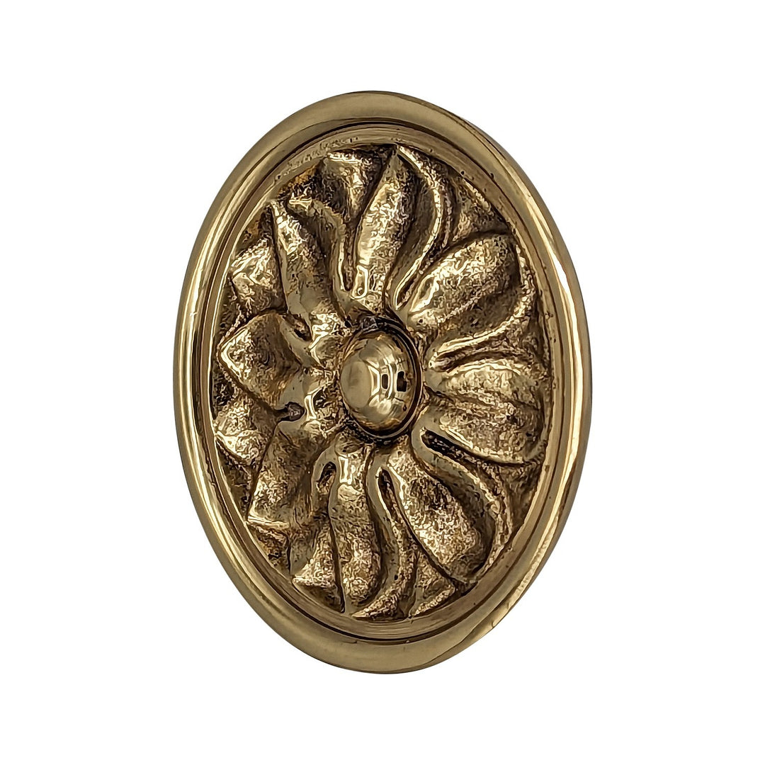 Antique Hardware 2 1/2 Inch Solid Brass Large Floral Cabinet and Furniture Knob CABINET KNOB