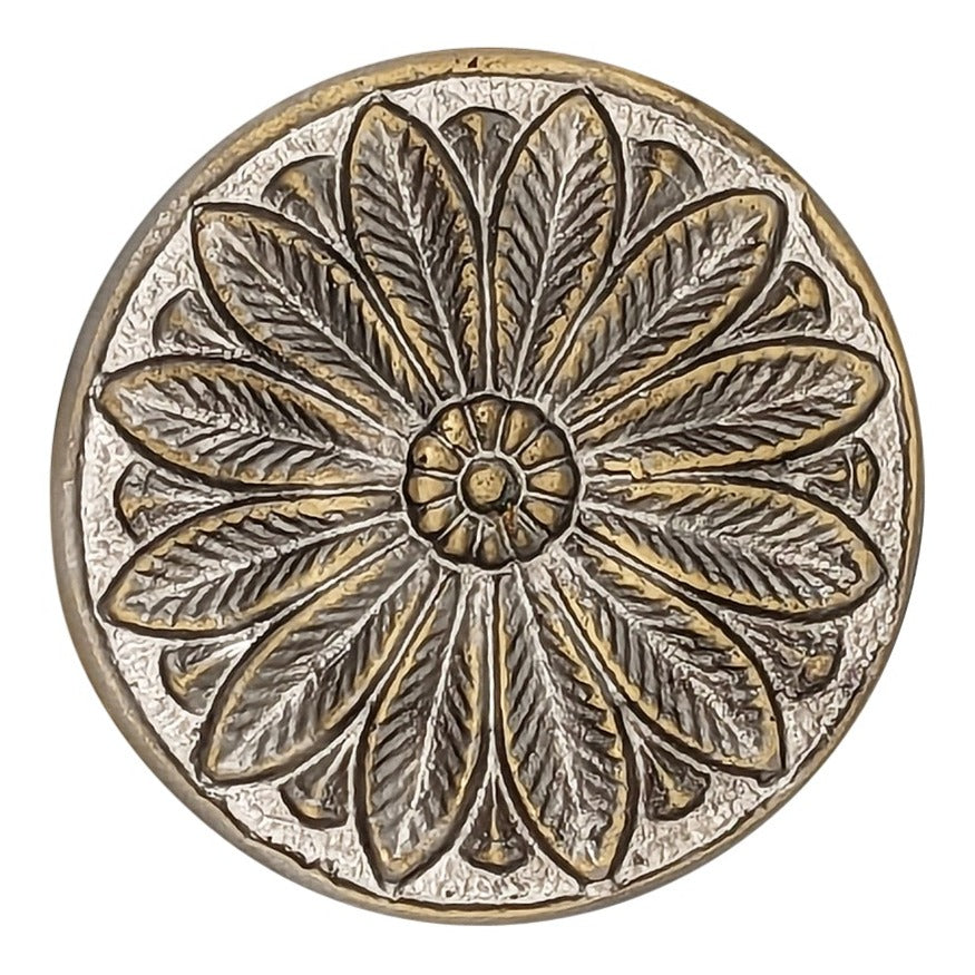Antique Hardware 2 3/5 Inch Solid Brass Floral Leaf Cabinet and Furniture Knob CABINET KNOB