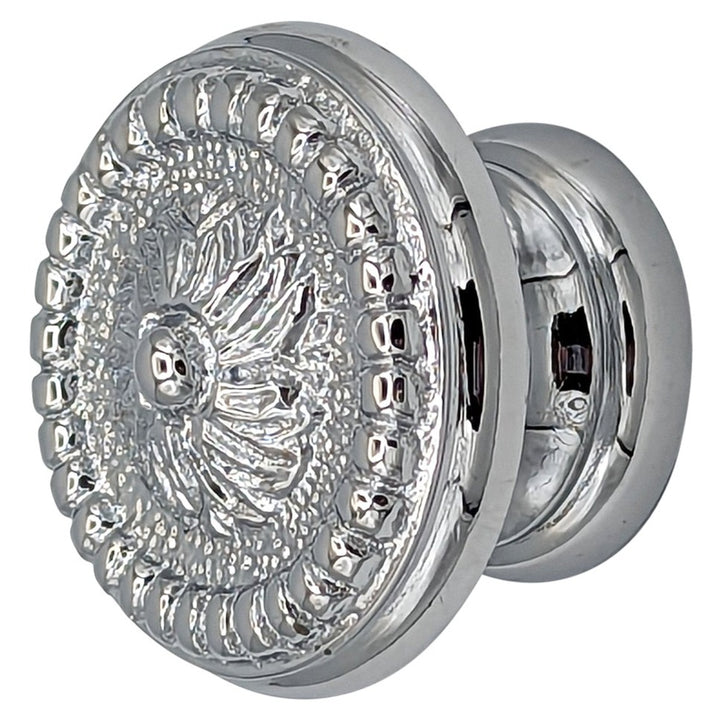 Antique Hardware 1 3/5 Inch Beaded Floral Cabinet Knob (Several Finishes Available) CABINET KNOB