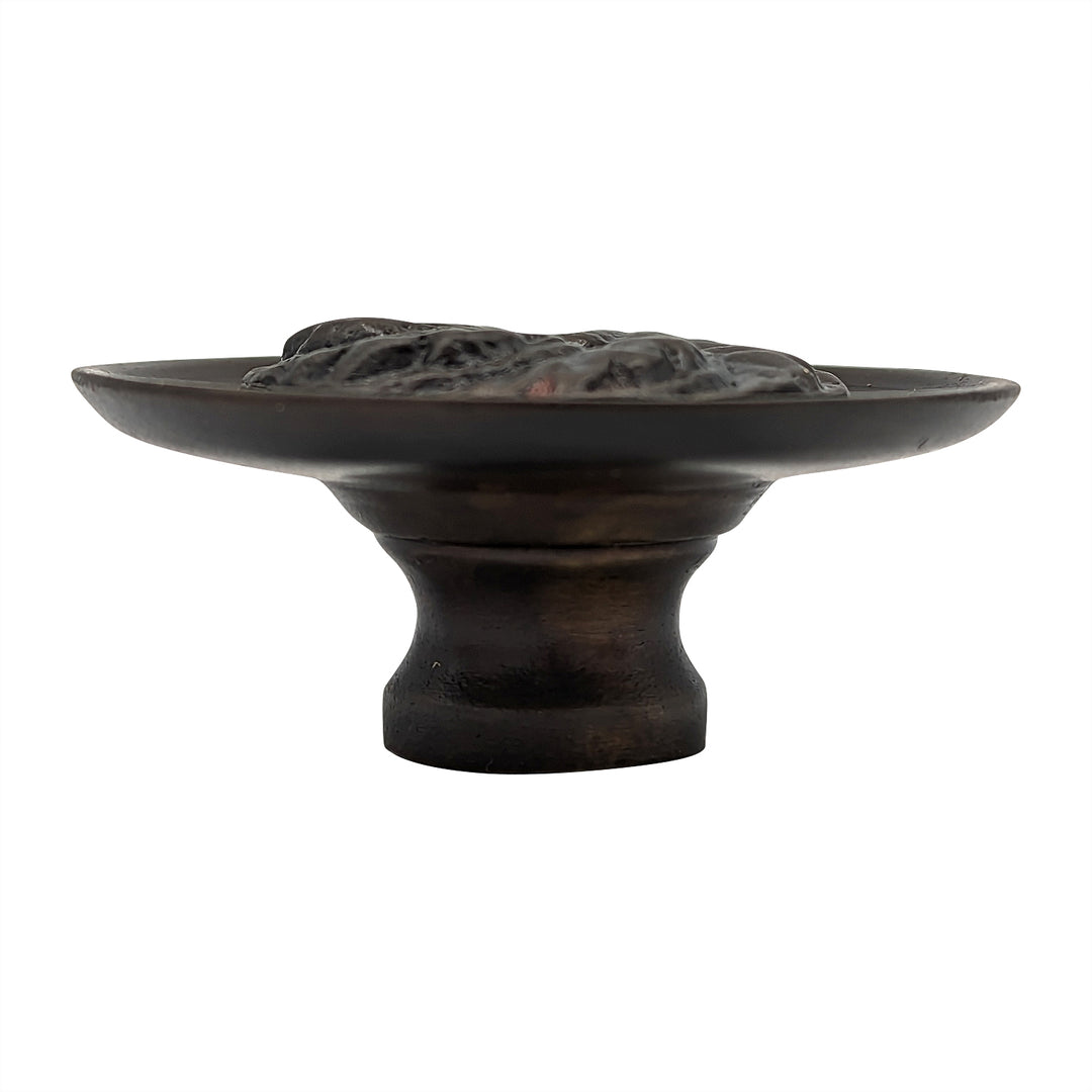 Antique Hardware 1 4/5 Inch Solid Brass Round Floral Print Leaf Cabinet & Furniture Knob CABINET KNOB