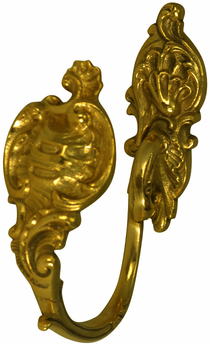 Antique Hardware 4 3/4 Inch Solid Brass Curtain Tie Back - French Ornate Style CURTAIN HOLD