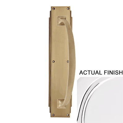 ##Antique Hardware## 14 Inch Solid Brass Art Deco Skyscraper Pull Plate & Handle (Several Finishes Available)