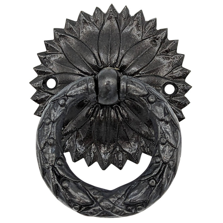 ##Antique Hardware## 2 Inch Solid Brass Radiant Leaves Ring Pull (Several Finishes Available)