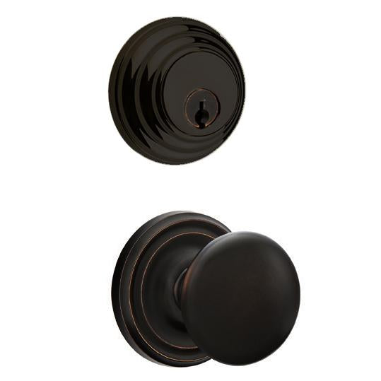##Antique Hardware## Emtek Regular Low Profile Entryway Set with Providence Round Brass Knob (Several Finishes Available)