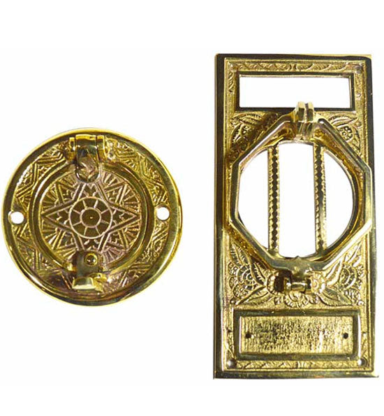 ##Antique Hardware## Speakeasy 6 1/4 Inch Brass Door Knocker (Polished Brass)