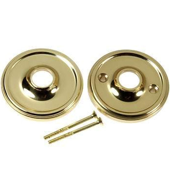 ##Antique Hardware## Solid Brass Traditional Style Rosette Plates (Polished Brass)