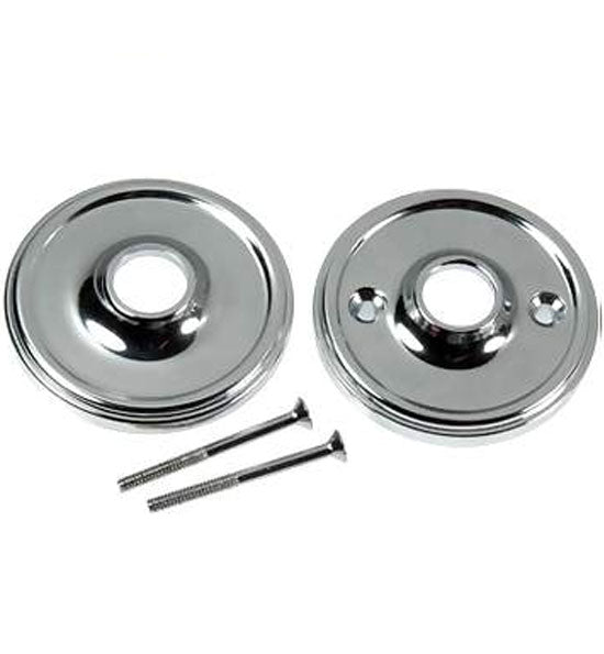 ##Antique Hardware## Solid Brass Traditional Style Rosette Plates (Polished Chrome Finish)