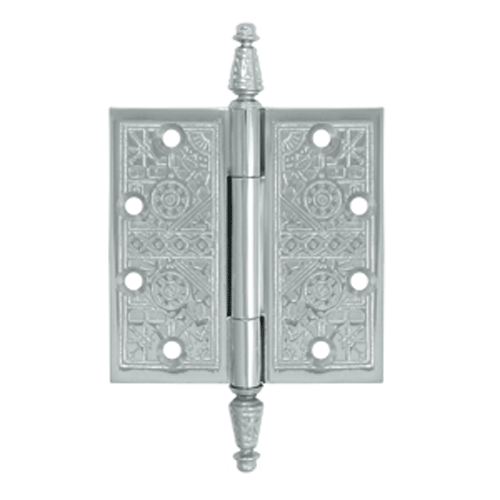 Antique Hardware 4 1/2 X 4 1/2 Inch Solid Brass Ornate Finial Style Hinge HINGE