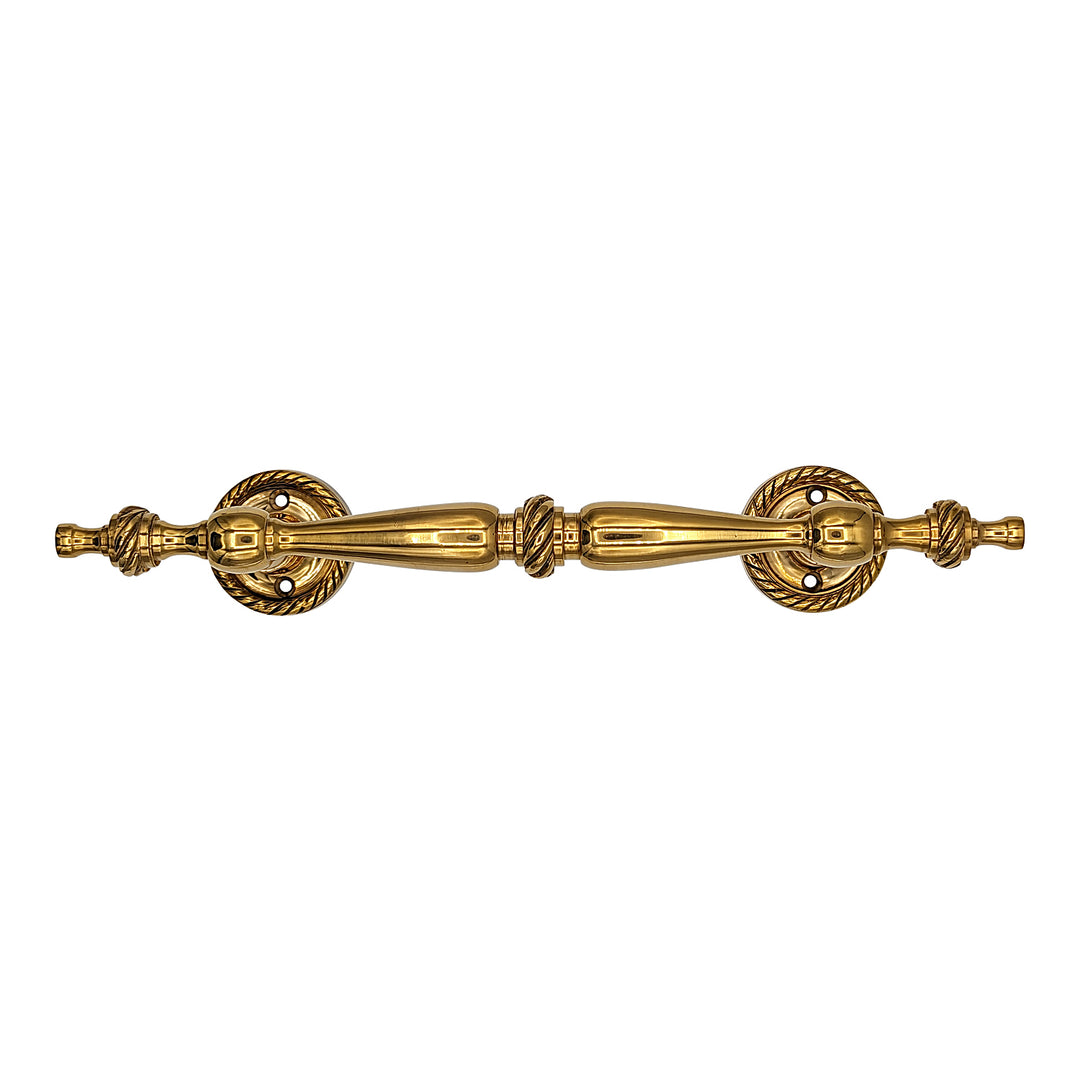##Antique Hardware## 9 1/2 Inch Overall (6 Inch C-C) Solid Brass Rope Style Handle (Several Finishes Available)