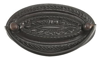 ##Antique Hardware## 4 Inch Solid Brass Oval Bail Style Pull (Several Finishes Available)