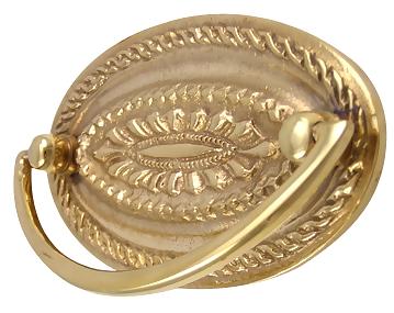 ##Antique Hardware## 4 Inch Solid Brass Oval Bail Style Pull (Several Finishes Available)