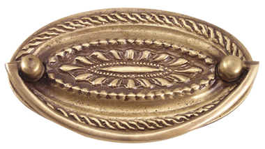 ##Antique Hardware## 4 Inch Solid Brass Oval Bail Style Pull (Several Finishes Available)
