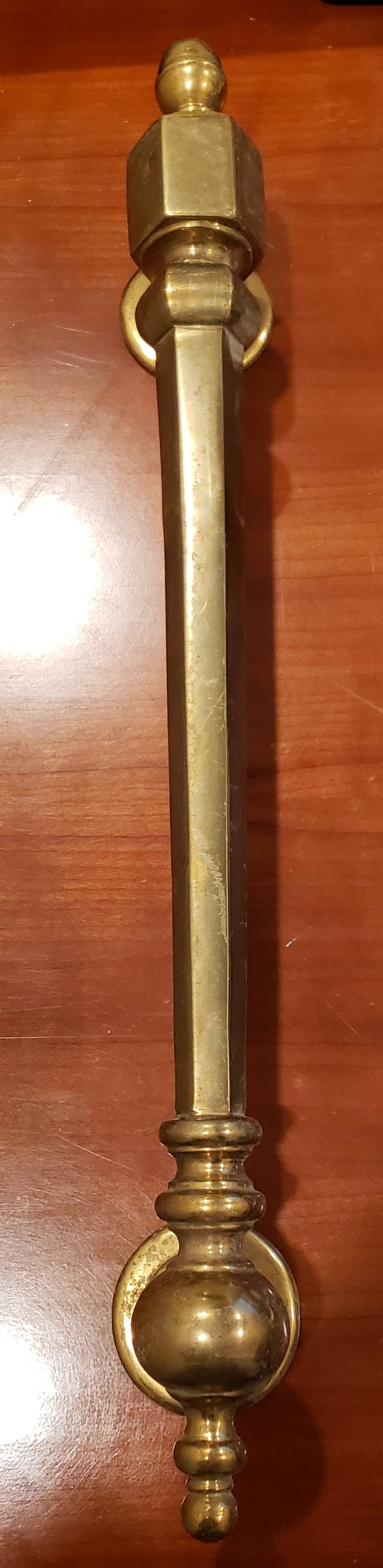 ##Antique Hardware## Large 18 Inch Antique Door Pull in Solid Brass