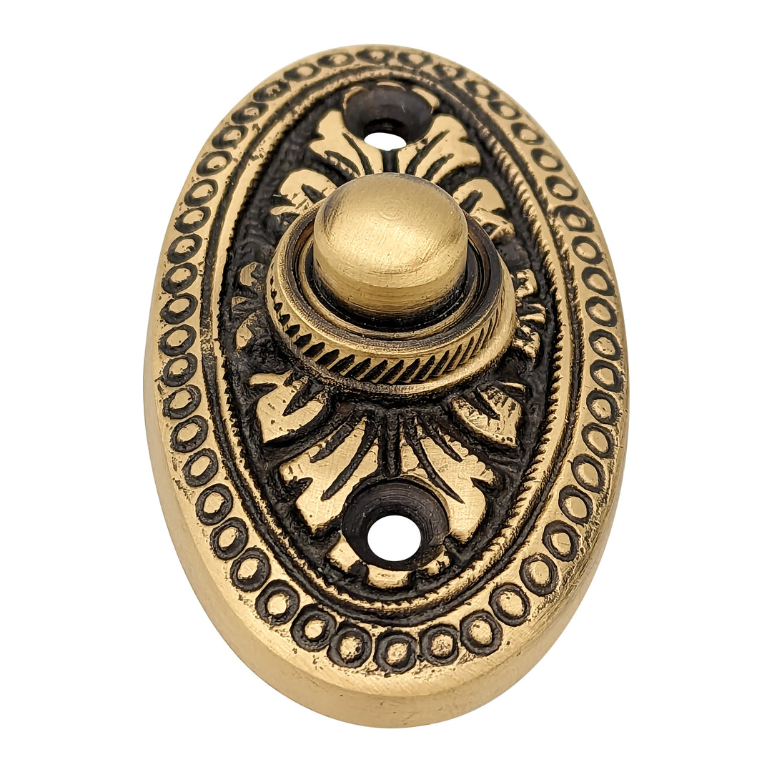 ##Antique Hardware## Brass Doorbell Push Button Avalon Style