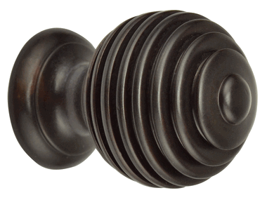 ##Antique Hardware## 1 1/2 Inch Solid Brass Circular Grooved Cabinet & Furniture Knob (Oil Rubbed Bronze Finish)