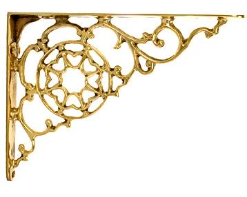 Antique Hardware 6 3/4 Inch Solid Brass Star Shape Shelf Bracket SHELF BRACKET