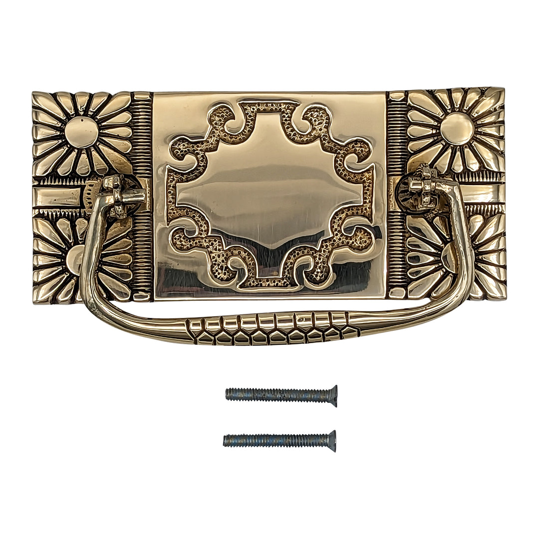 Antique Hardware 5 1/8 Inch Art Nouveau Bail Pull Plate Cabinet Knobs & Handles