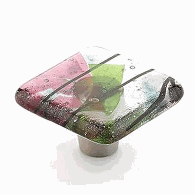 ##Antique Hardware## 1 1/2 Inch Designer Square Traditional Glass Cabinet & Furniture Knobs