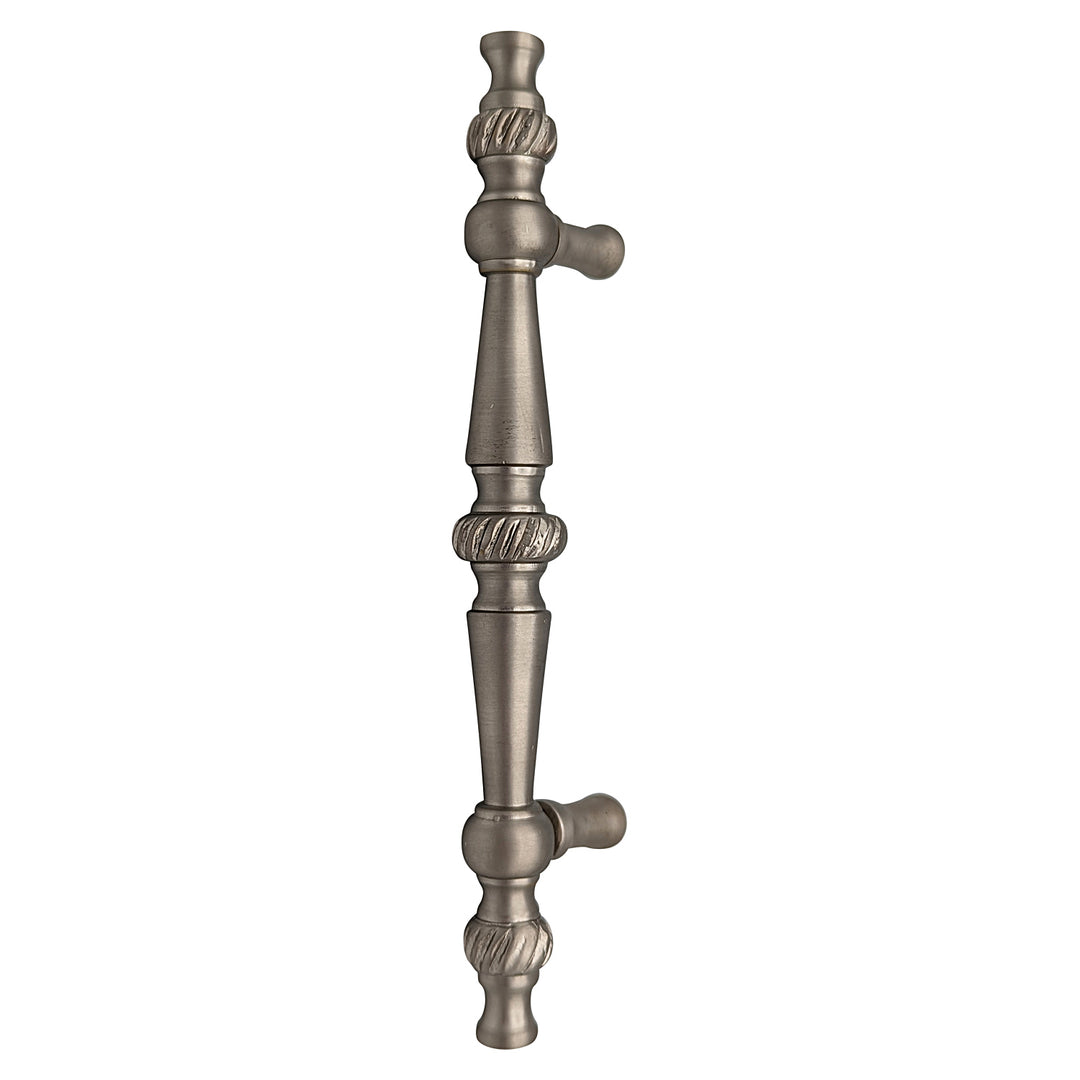 ##Antique Hardware## 6 1/2 Inch Overall (4 Inch c-c) Solid Brass Georgian Pull (Brushed Nickel)