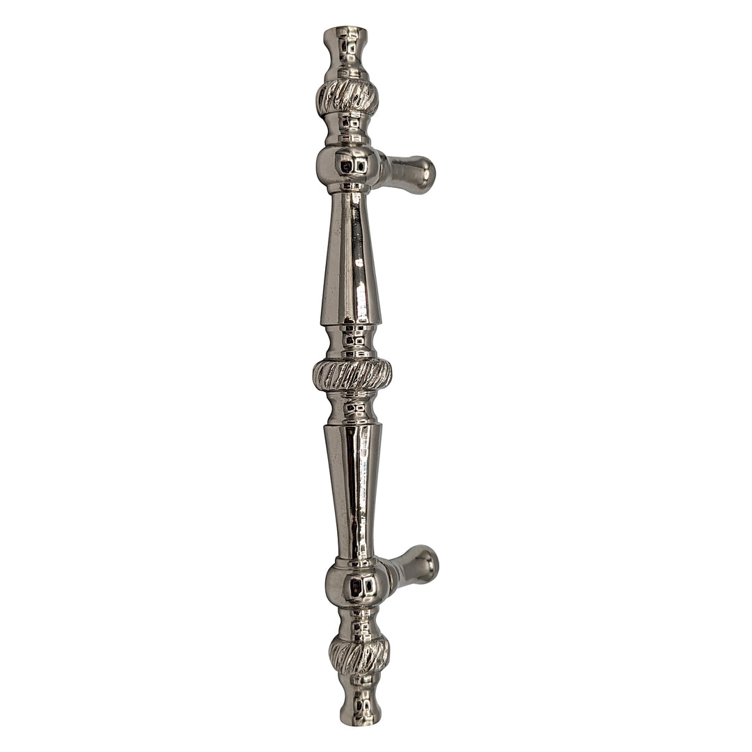 ##Antique Hardware## 6 1/2 Inch Overall (4 Inch c-c) Solid Brass Georgian Pull (Polished Nickel)