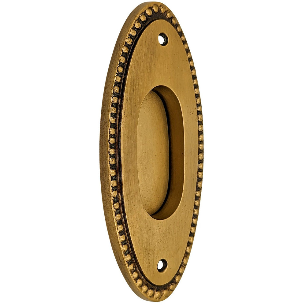 Antique Hardware 5 7/8 Inch Solid Brass Oval Beaded Pull CABINET PULL