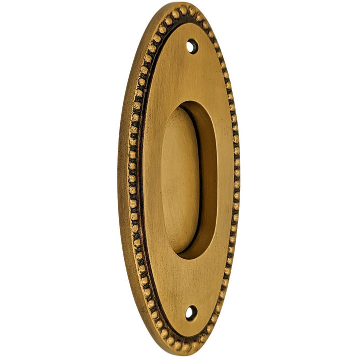 Antique Hardware 5 7/8 Inch Solid Brass Oval Beaded Pull CABINET PULL