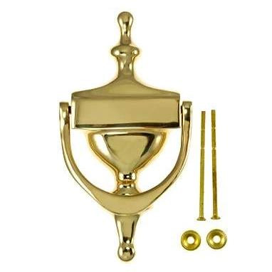 ##Antique Hardware## 7 Inch (6 1/4 Inch c-c) Heritage Style Door Knocker (Polished Brass)
