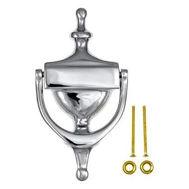 ##Antique Hardware## 7 Inch (6 1/4 Inch c-c) Heritage Style Door Knocker (Polished Chrome Finish)