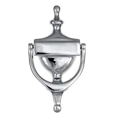 ##Antique Hardware## 7 Inch (6 1/4 Inch c-c) Heritage Style Door Knocker (Polished Chrome Finish)