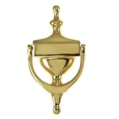 ##Antique Hardware## 7 Inch (6 1/4 Inch c-c) Heritage Style Door Knocker (Polished Brass)