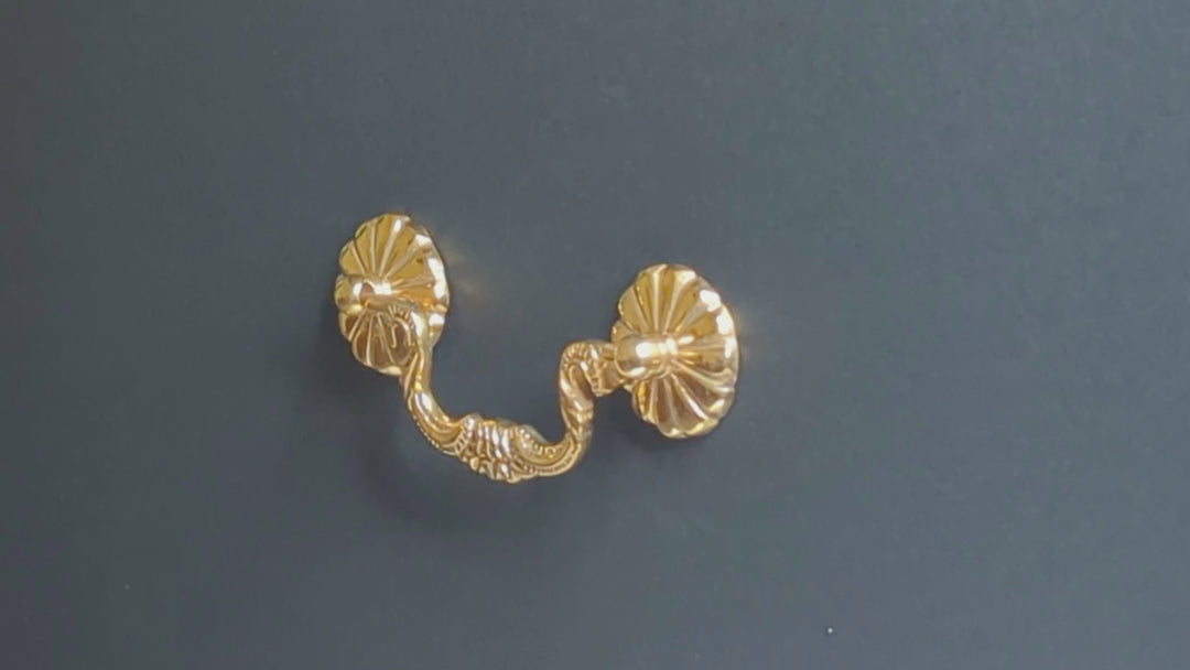 4 1/2 Inch Beaded Victorian Bail Pull with Petal Mount