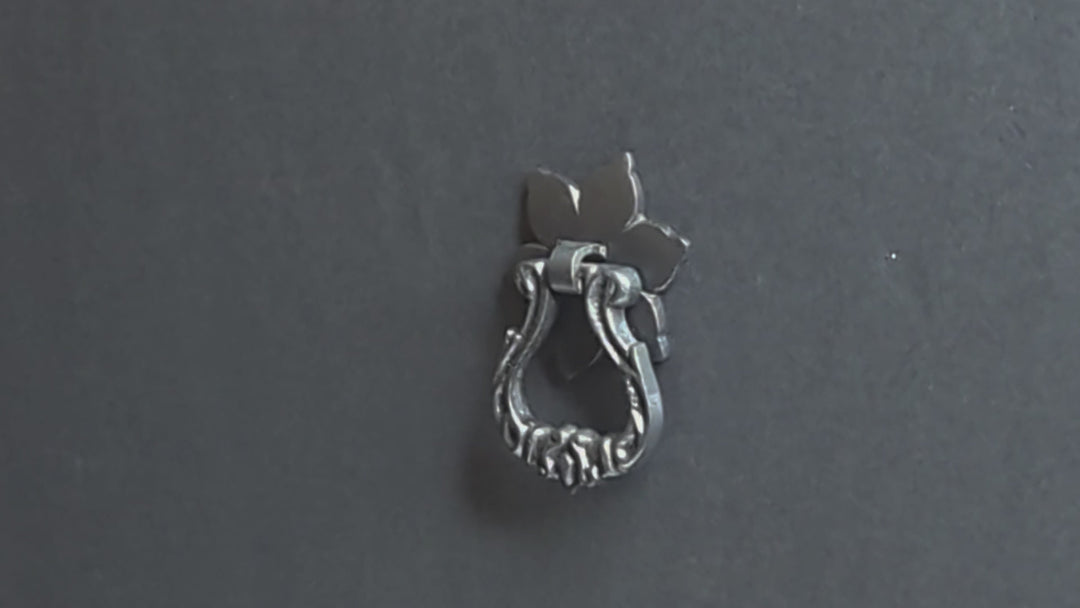 2 2/5 Inch Polished Chrome Ornate Flower Pattern Drop Pull