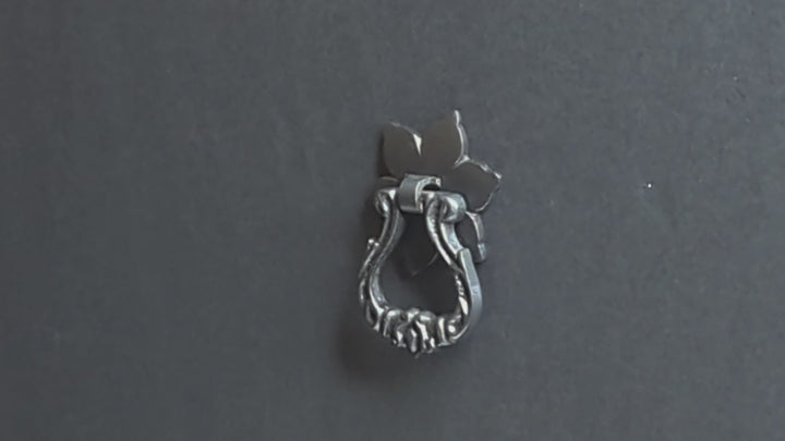 2 2/5 Inch Polished Chrome Ornate Flower Pattern Drop Pull