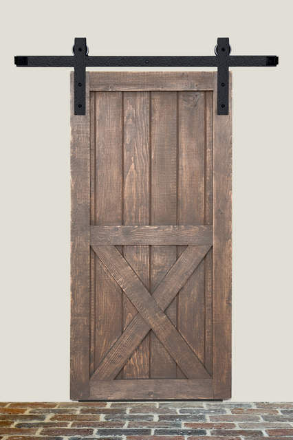 ##Antique Hardware## Barn Door Track System in Rough Iron