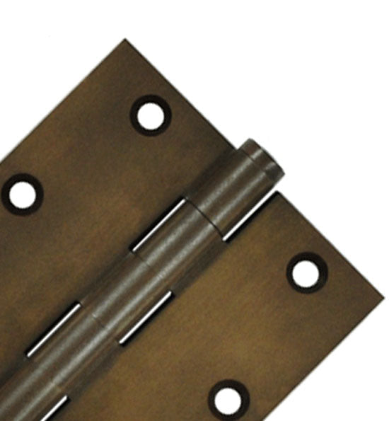 Antique Hardware 3 1/2 Inch X 3 1/2 Inch Solid Brass Hinge Interchangeable Finials (Square Corner) HINGE