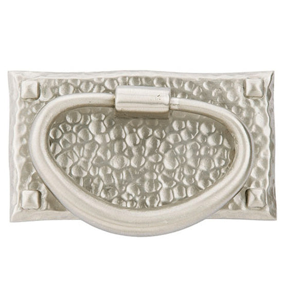 ##Antique Hardware## 3 Inch Solid Brass Hammered Oval Pull