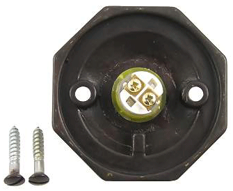 Antique Hardware 2 1/2 Inch Lost Wax Doorbell Button with Octagon Rosette Door Bells & Chimes