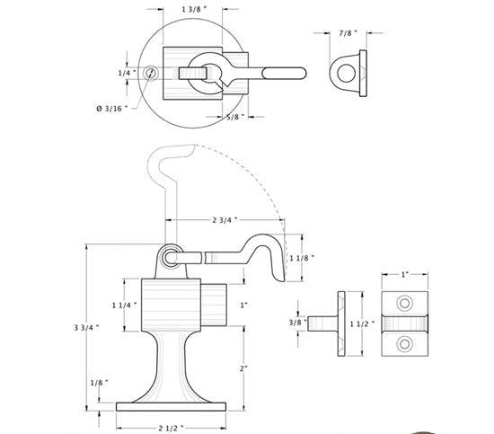 ##Antique Hardware## Heavy Duty Cement Floor Mounted Bumper Door Stop