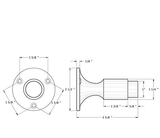 ##Antique Hardware## Heavy Duty Wall Mounted Bumpers Door Stop