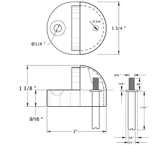 ##Antique Hardware## High Profile Floor Mounted Bumper Door Stop